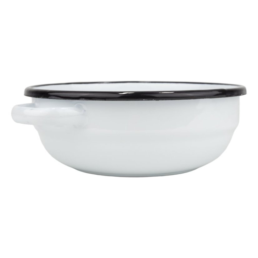 Smaltovaná selská mísa s uchy ø 20 cm bílá