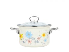 Smaltovaný hrnec se skleněnou poklicí ø 16 cm - 2 l - MEADOW | BELIS