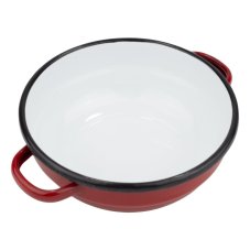 Smaltovaná selská mísa s uchy ø 16 cm červená