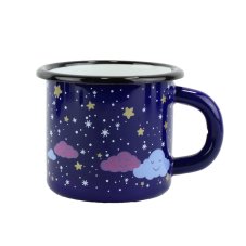 Smaltovaný hrnek ø 7 cm - 0.25 l tmavě modrý "mráček" - ČESKÝ PLECHÁČEK | RADOST enamel