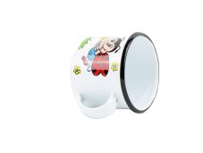 Smaltovaný hrnek ø 8 cm - 0.35 l bílý "beruška" - 2 jakost