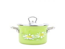 Smaltovaný hrnec s poklicí ø 16 cm - 2 l - DAISY | BELIS