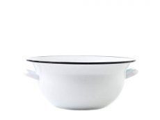 Smaltovaný krajáč / misa ø 34 cm biela