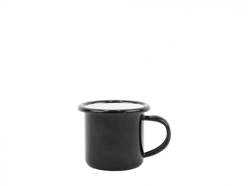 Smaltovaný hrnek ø 5 cm - 0.14 l černý / bílý Smaltovaný hrnek ø 5 cm - 0.14 l černý / bílý