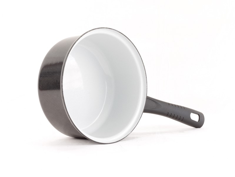 Smaltovaný rendlík s držadlem ø 14 cm - 0.8 l - STANDARD černý | SFINX