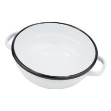 Smaltovaná selská mísa s uchy ø 20 cm bílá