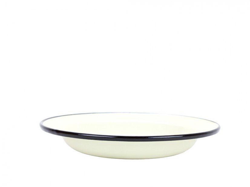 Smaltovaný talíř ø 24.5 cm - 0.8 l krémový