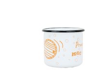 Smaltovaný hrnek ø 8 cm - 0.35 l bílý "žízeň" v krabičce - ČESKÝ PLECHÁČEK | BELIS