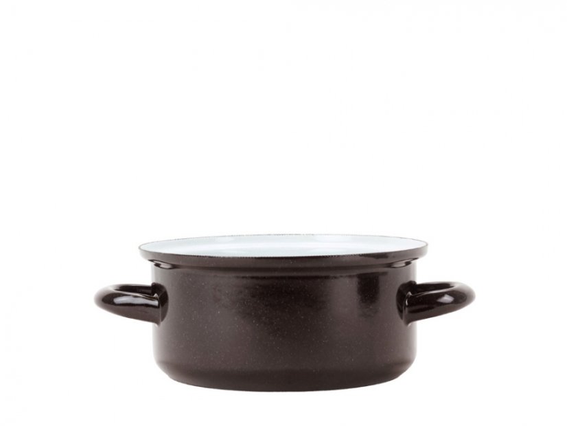 Smaltovaný rendlík ø 14 cm - 0.8 l - STANDARD hnědý | SFINX