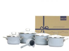 Smaltovaná sada nádobí 9-dílná - PREMIUM šedý | BELIS