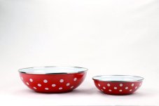 Smaltovaná miska ø 26 cm - 2.5 l velká červená PUNTÍK červený | BELIS - 2 jakost